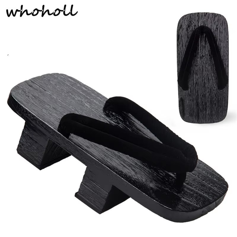 Geta Wooden Sandal - Whoholl Jiraiyaคอสเพลย์ญี่ปุ่นKimono Geta Clogsผู้หญิงUnisexรองเท้าแตะไม้Shoestwo-ToothedสูงCosคู่รองเท้า