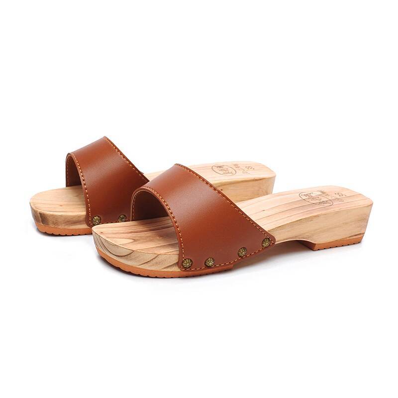 Geta Wooden Sandal - รองเท้าแตะไม้ผู้หญิง รองเท้าเกตะญี่ปุ่นแบบไม้สำหรับฤดูร้อน รองเท้าส้นเตี้ยแบบสวมสำหรับผู้หญิง รองเท้าแตะพื้นหนาสำหรับผู้หญิง