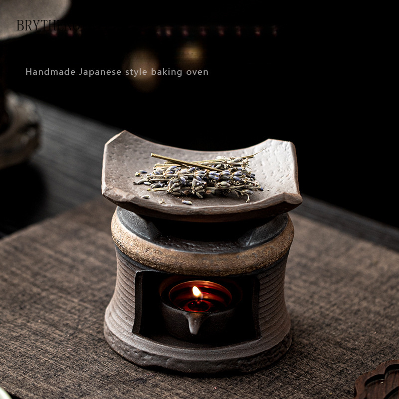 Japanese Candle Wax - เครื่องกระจายกลิ่นหอมเซรามิกญี่ปุ่นแบบติดผนัง พร้อมเตาอุ่นเทียนหอมและเครื่องหอมสำหรับกลิ่น Sage Cedar สร้างบรรยากาศอบอุ่นเหมือนเตาผิง